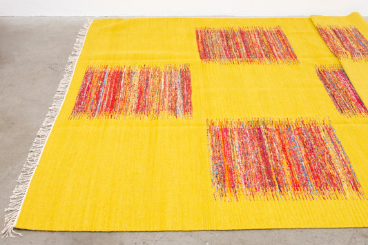 Large flat-weave wool rug