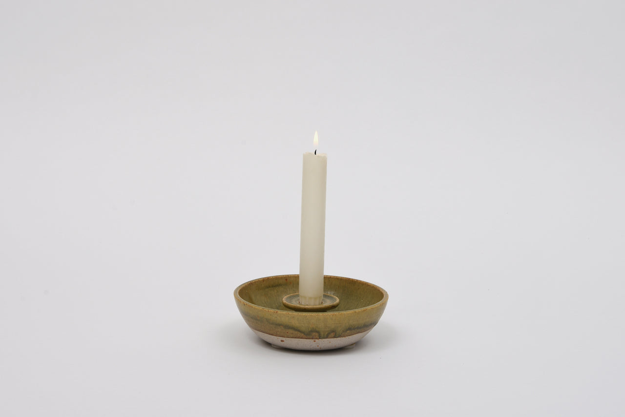 Stoneware ceramic candle holder