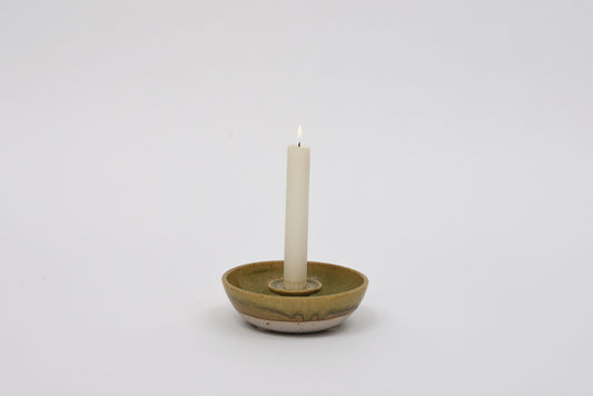 Stoneware ceramic candle holder