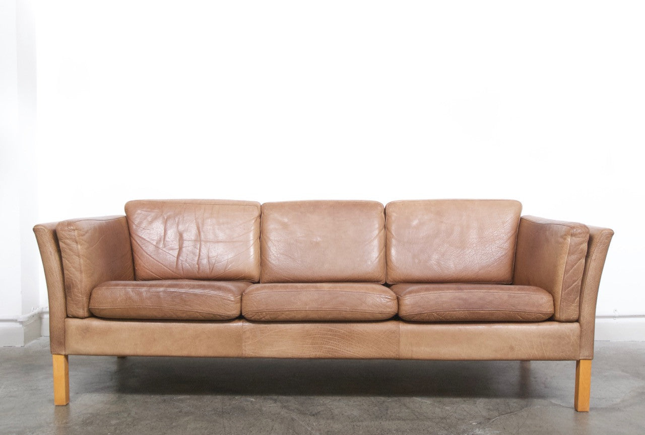 Three seat leather sofa