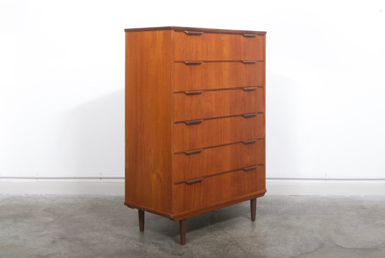 Large chest of teak drawers