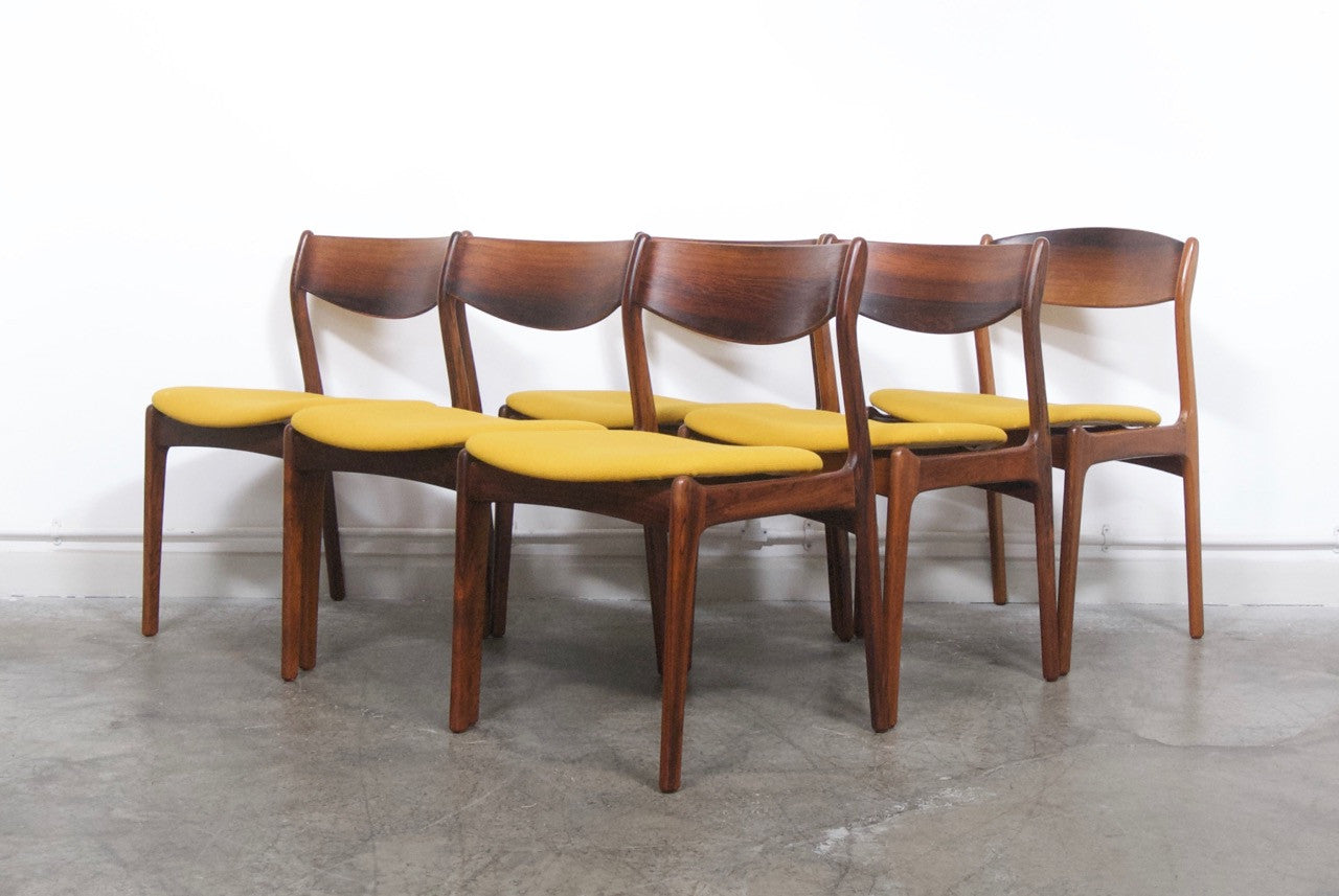 Set of rosewood dining chairs by P.E. Jørgensen for Farso Stolefabrik