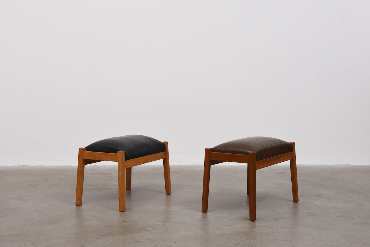 Two available: Vintage leather foot stools