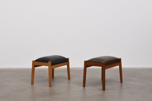 Two available: Vintage leather foot stools