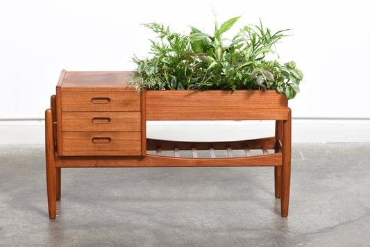 Teak planter with storage by Arne Wahl Iversen