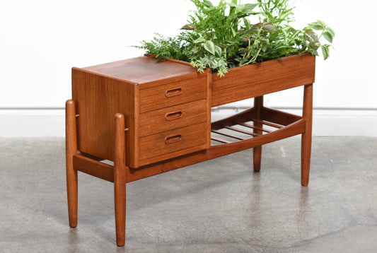 Teak planter with storage by Arne Wahl Iversen