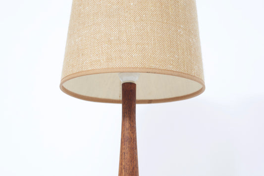 Teak table lamp with shade