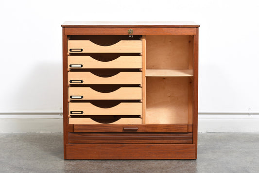 1950s filing unit with tambour door