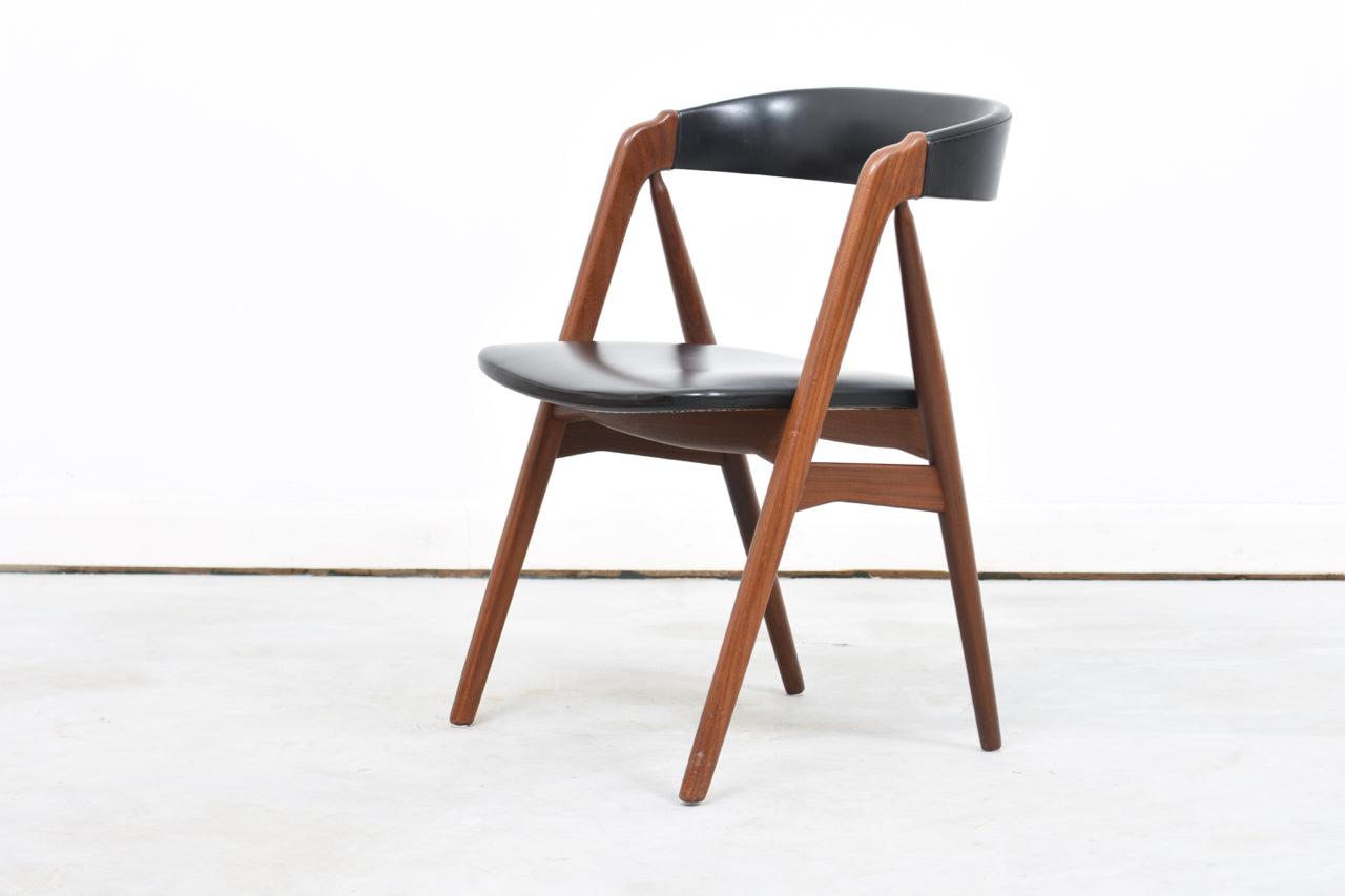 Teak + vinyl dining chair