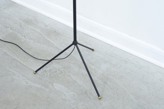 1950s metal floor lamp with tripod base