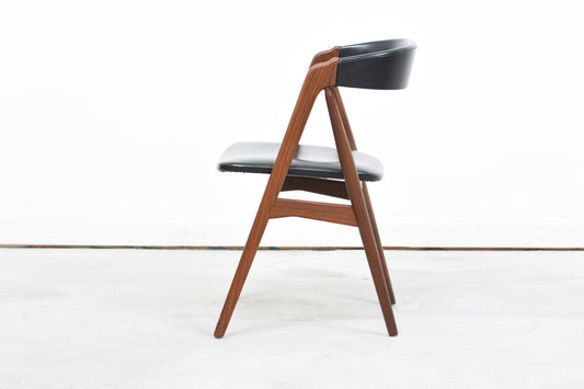 Teak + vinyl dining chair