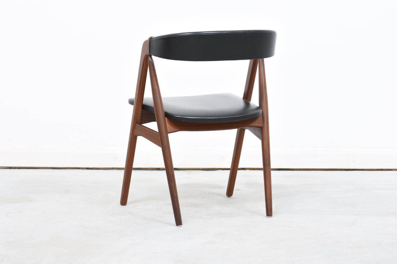 Teak + vinyl dining chair