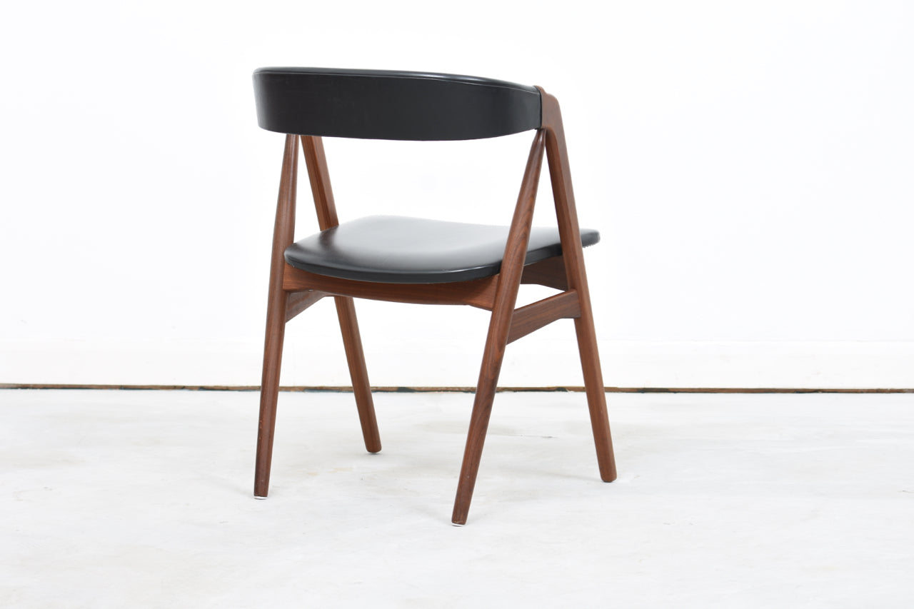 Teak + vinyl dining chair