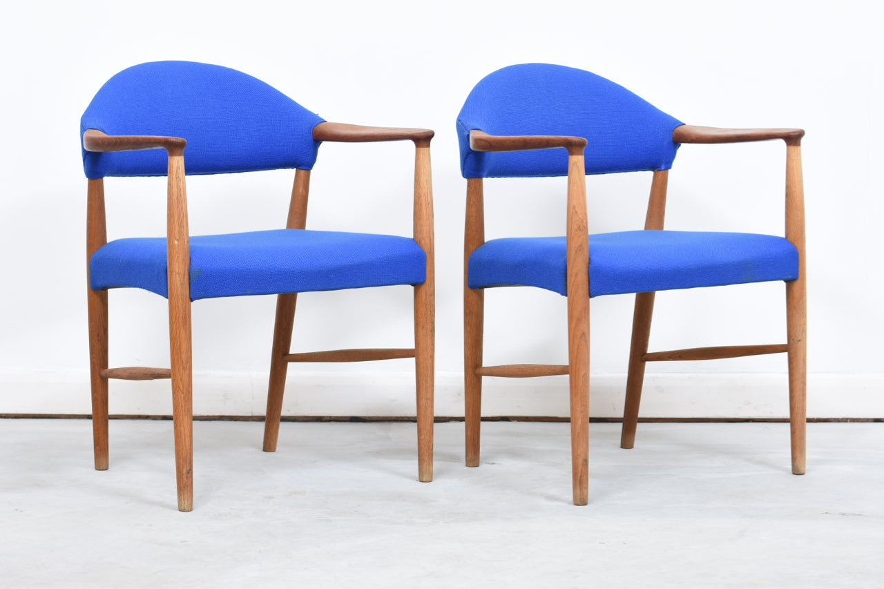 Two available: Teak + oak armchair by Kurt Olsen