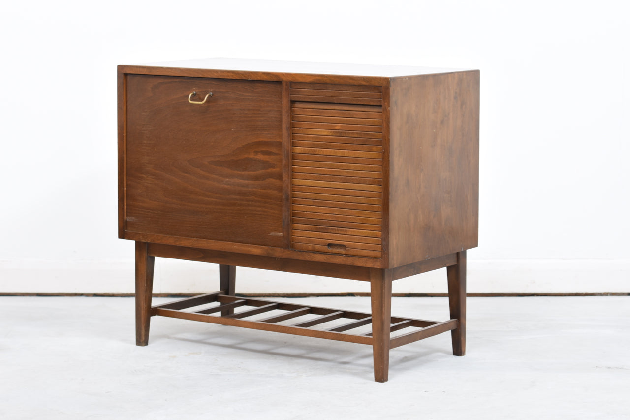 1950s beech storage cabinet