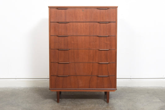 Large teak chest of drawers