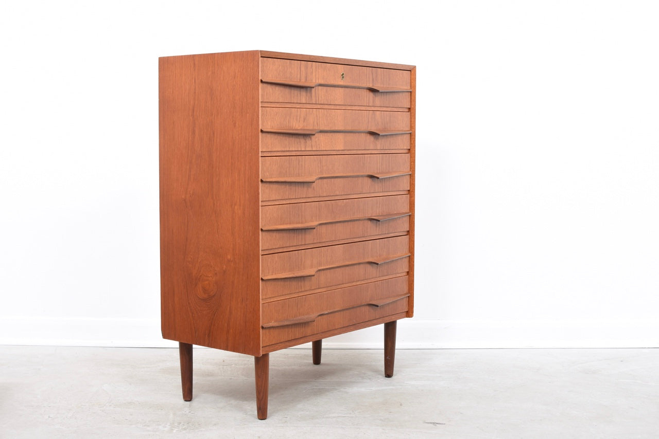1960s teak chest with sculpted handles