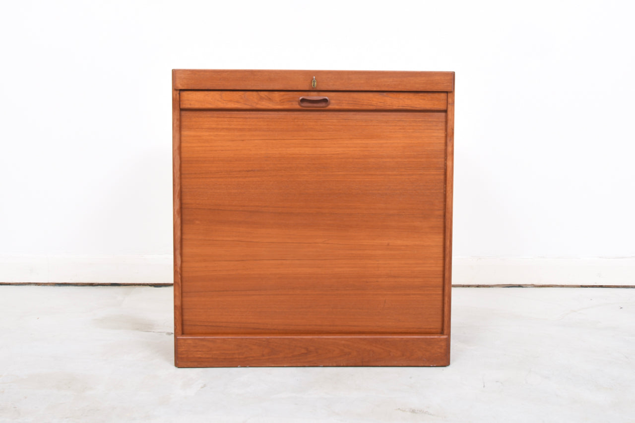 Teak filing unit with tambour door