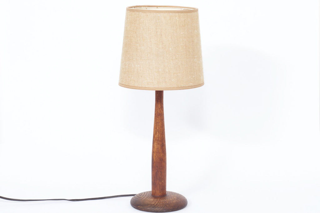 Teak table lamp with shade