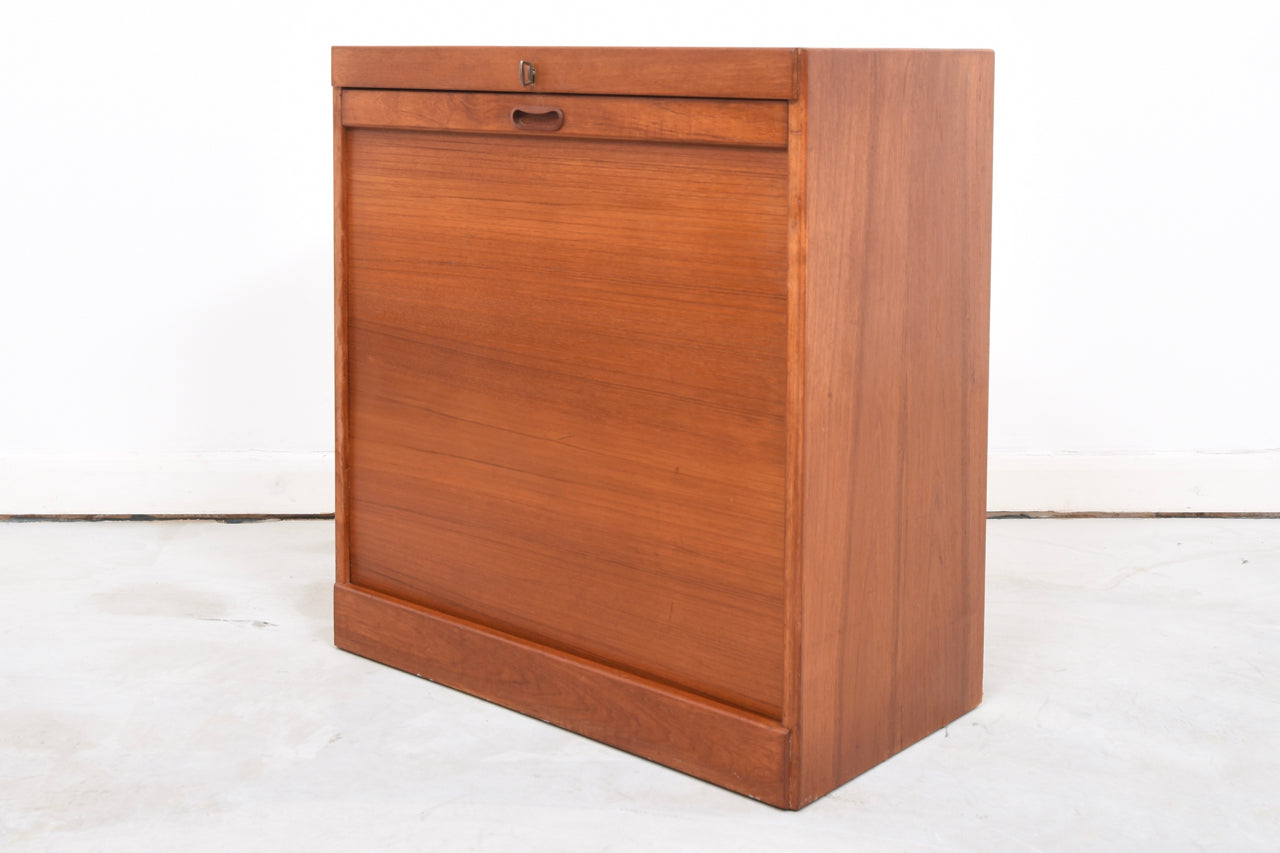 Teak filing unit with tambour door