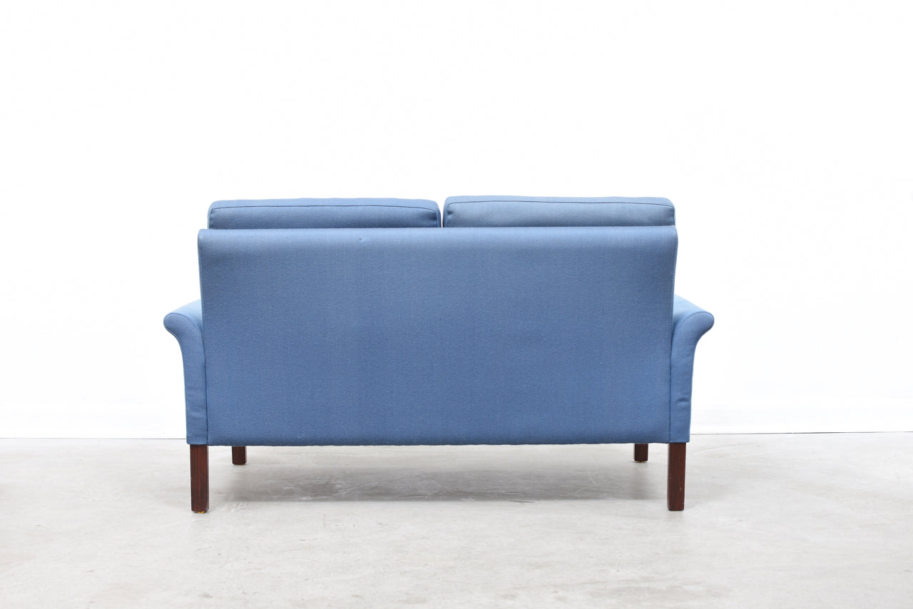 Baby blue two seater on rosewood legs