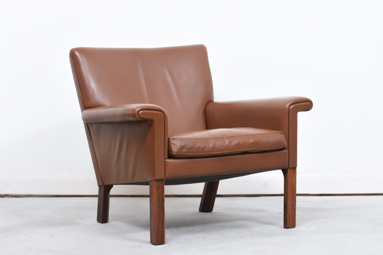 Two available: Leather lounge chair by G. Thams