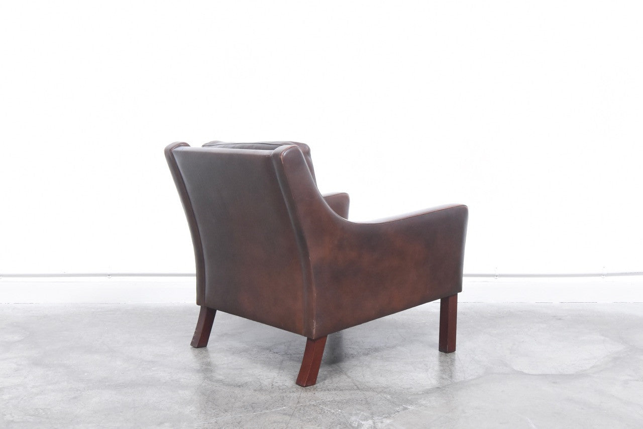 Leather club chair by Vemb