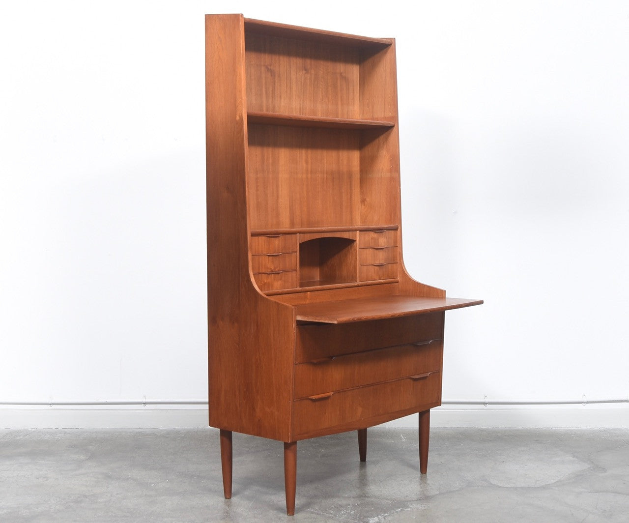 Tall teak secretary