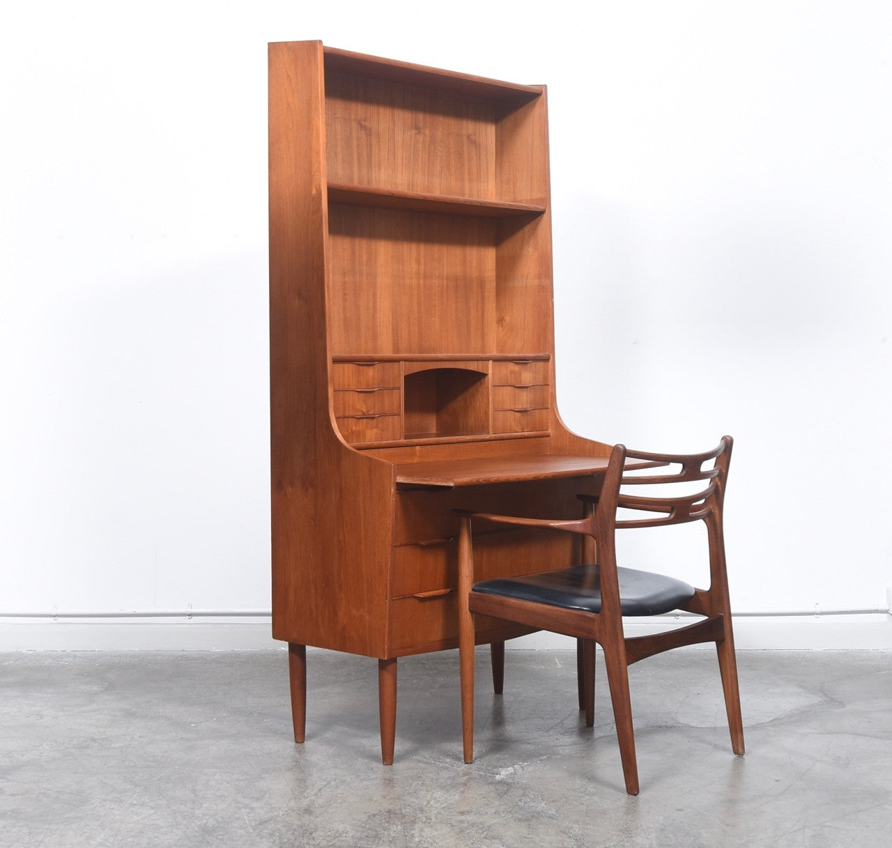 Tall teak secretary