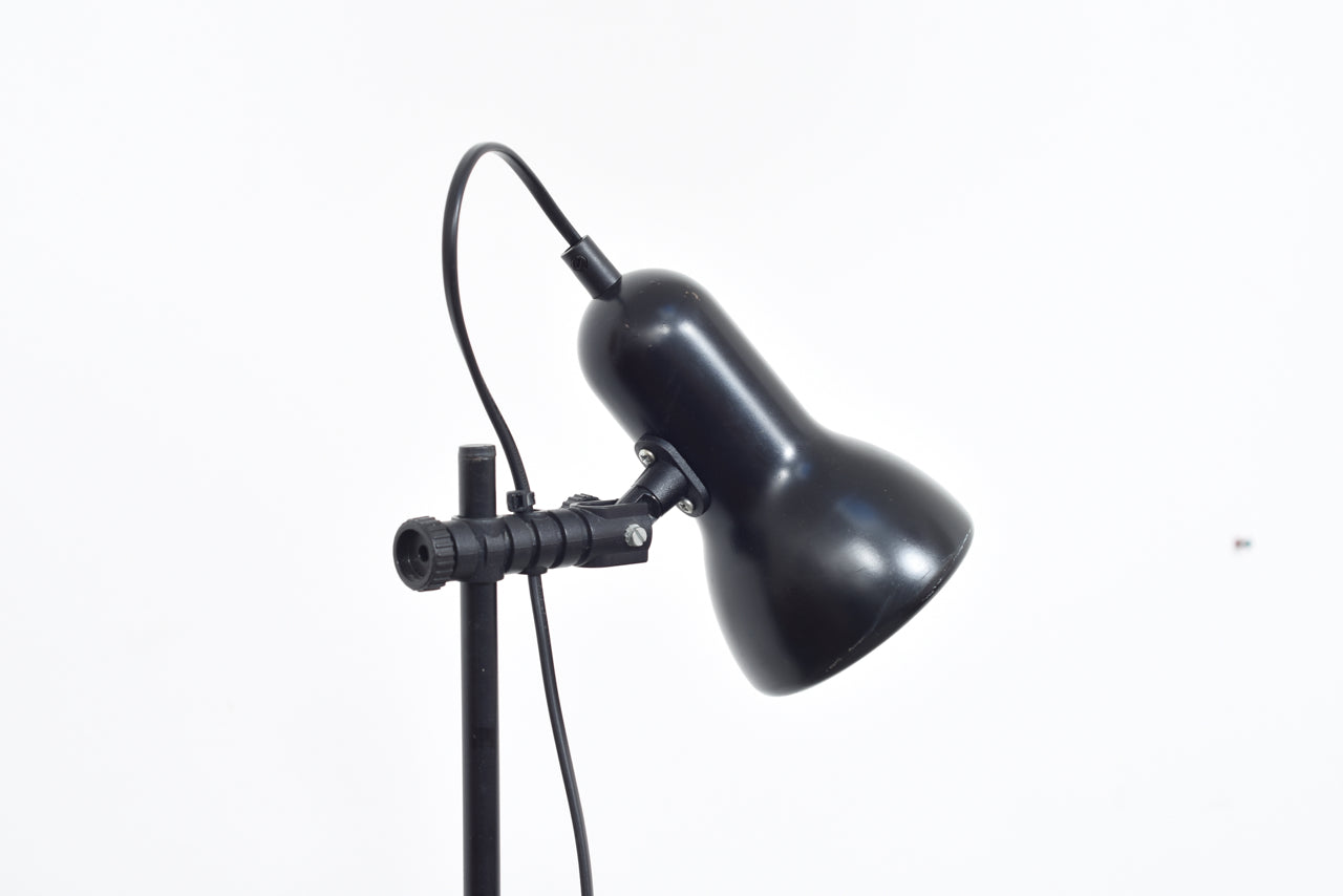 1970s twin-headed black floor lamp