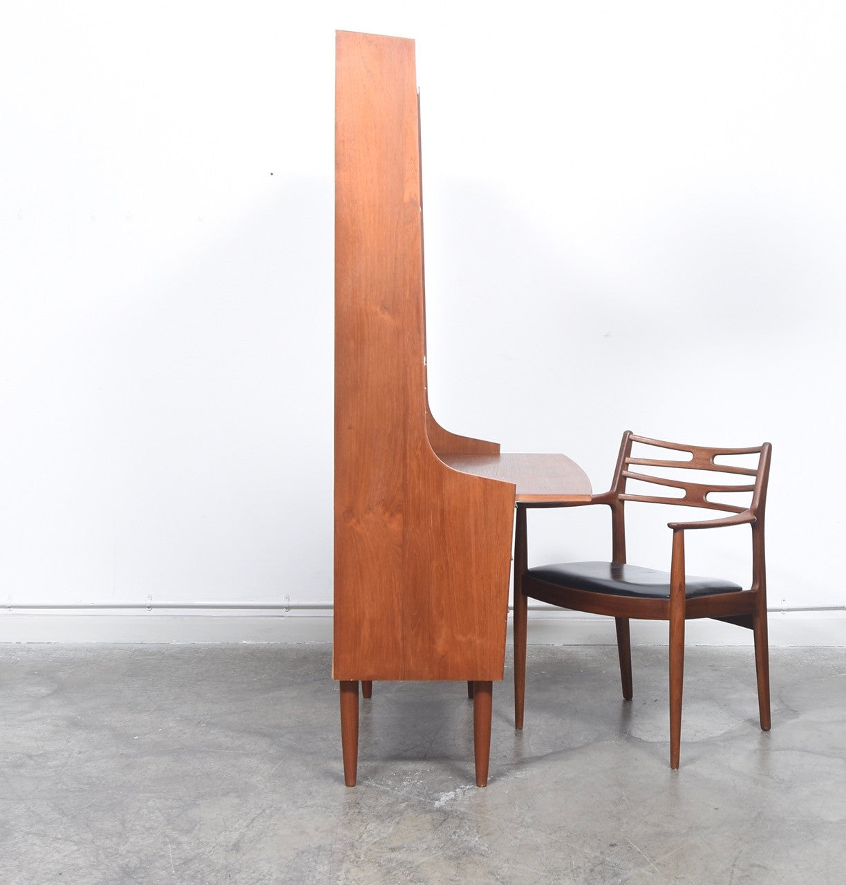 Tall teak secretary