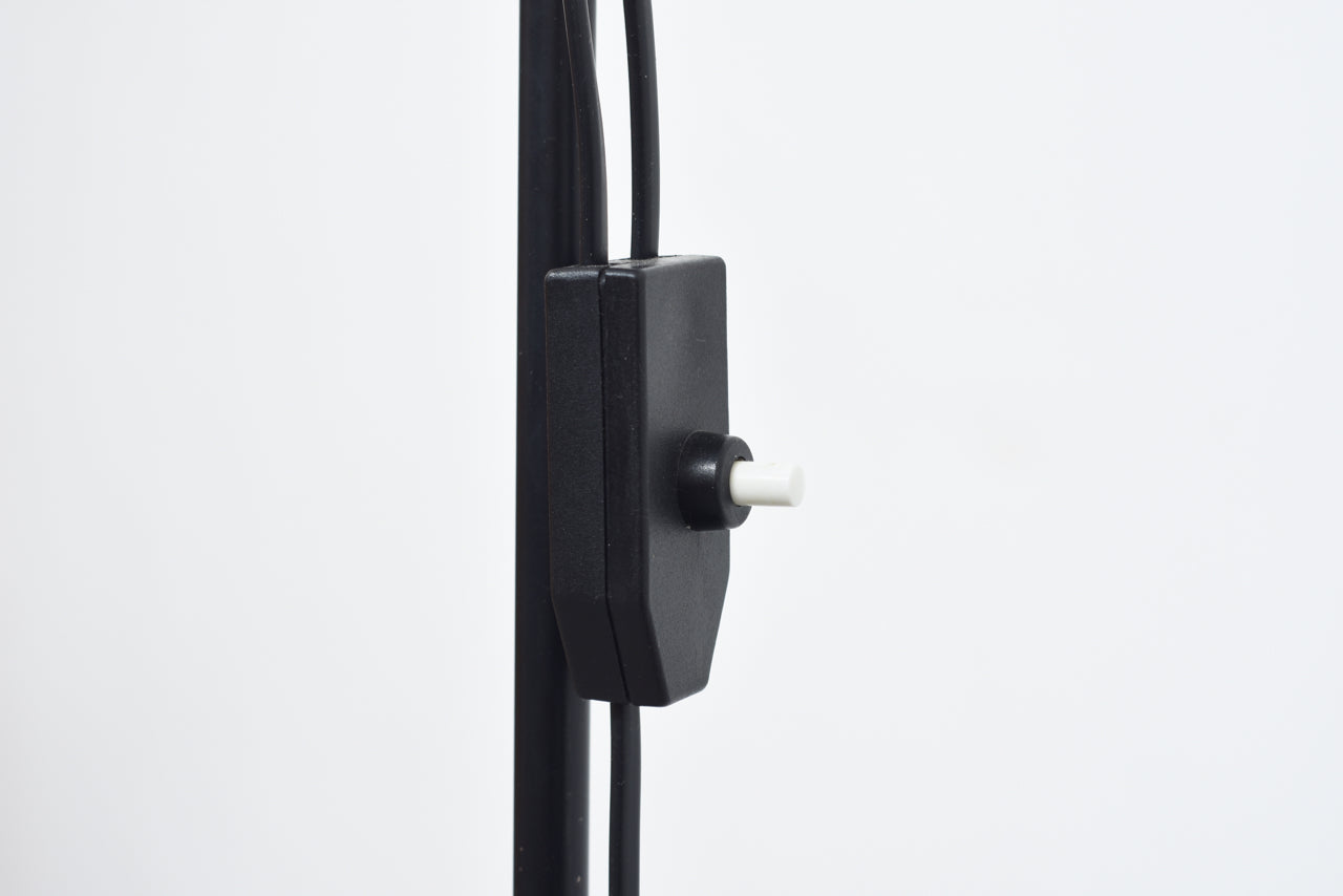 1970s twin-headed black floor lamp