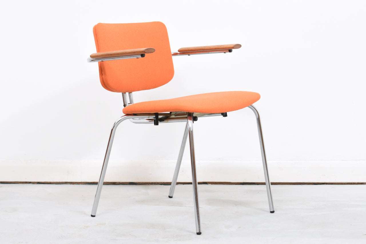 Teak + steel desk chair by DUBA