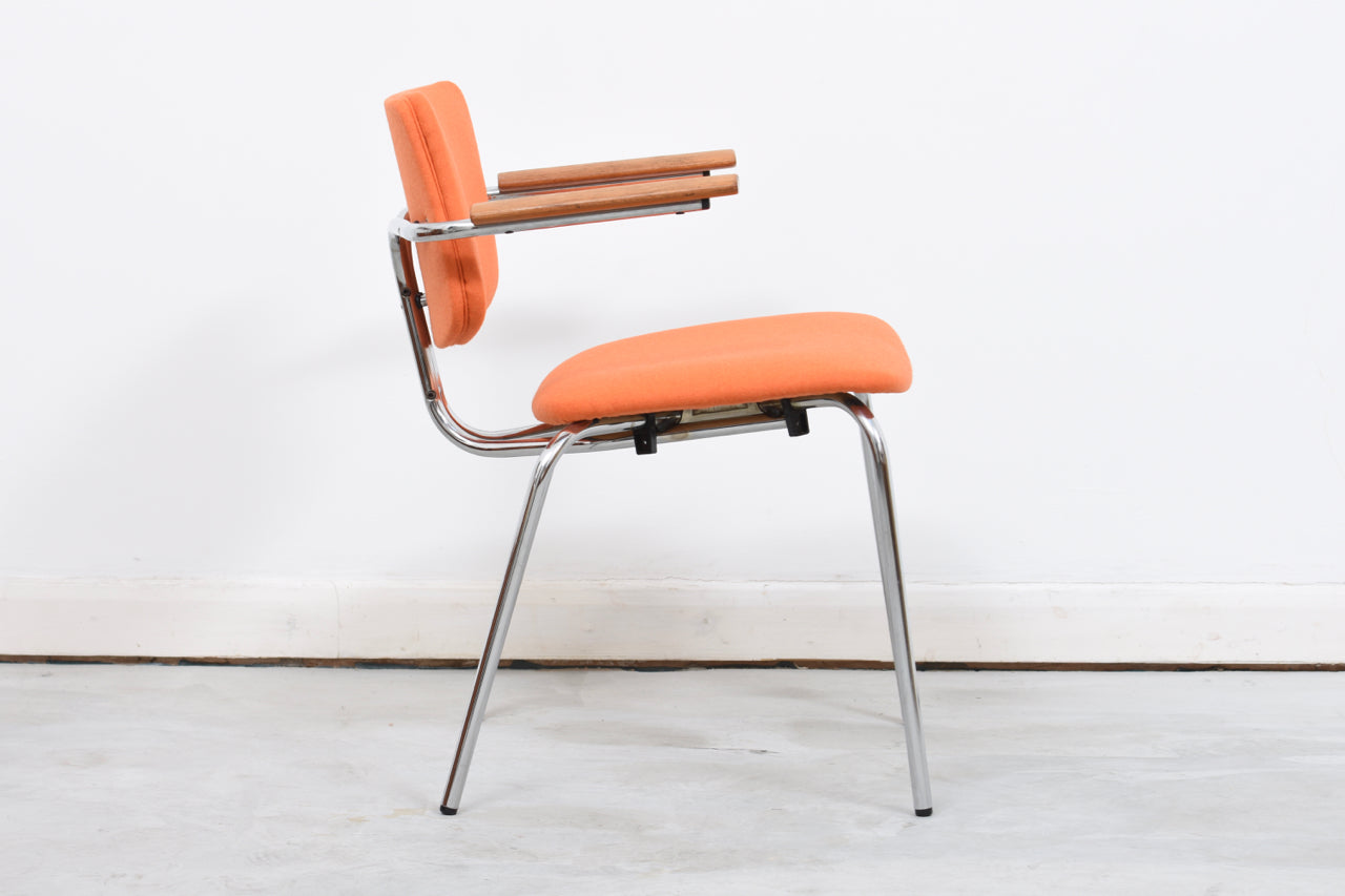 Teak + steel desk chair by DUBA