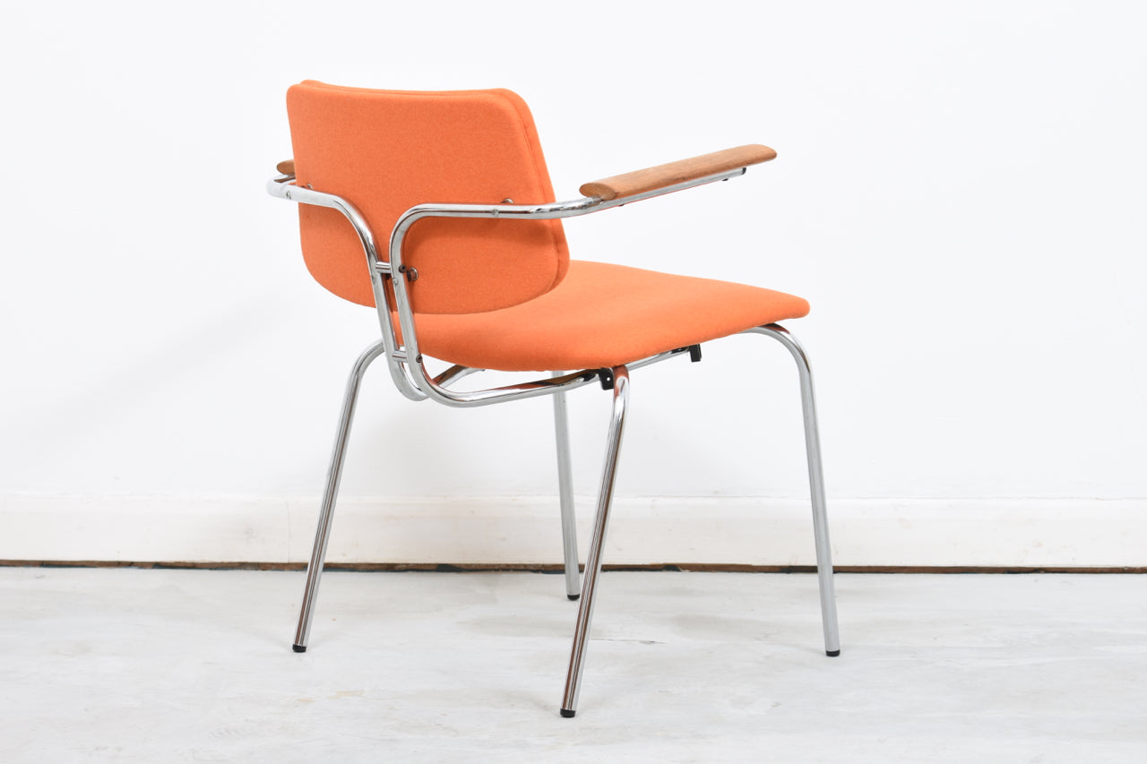 Teak + steel desk chair by DUBA