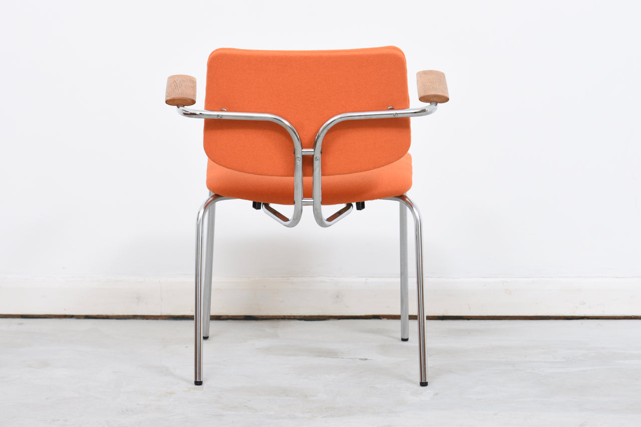 Teak + steel desk chair by DUBA