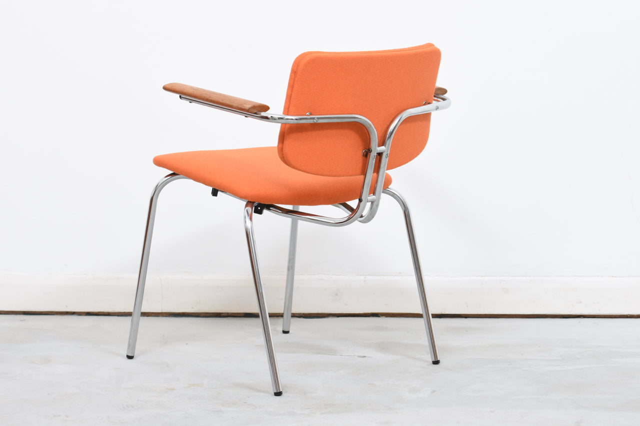 Teak + steel desk chair by DUBA