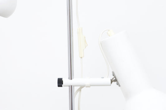 Twin-headed floor lamp with white shades