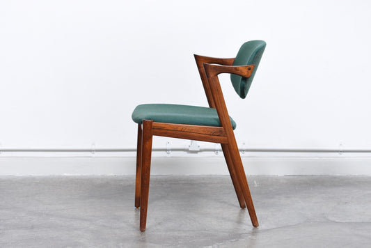 Set of four 'Model 42' chairs in rosewood by Kai Kristiansen