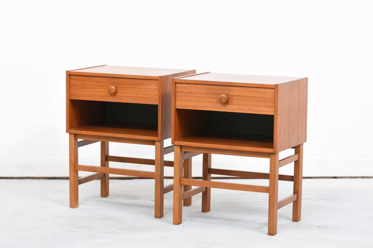 Pair of 1970s teak bedside tables