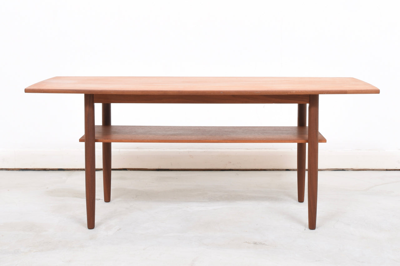 Teak coffee table with magazine shelf