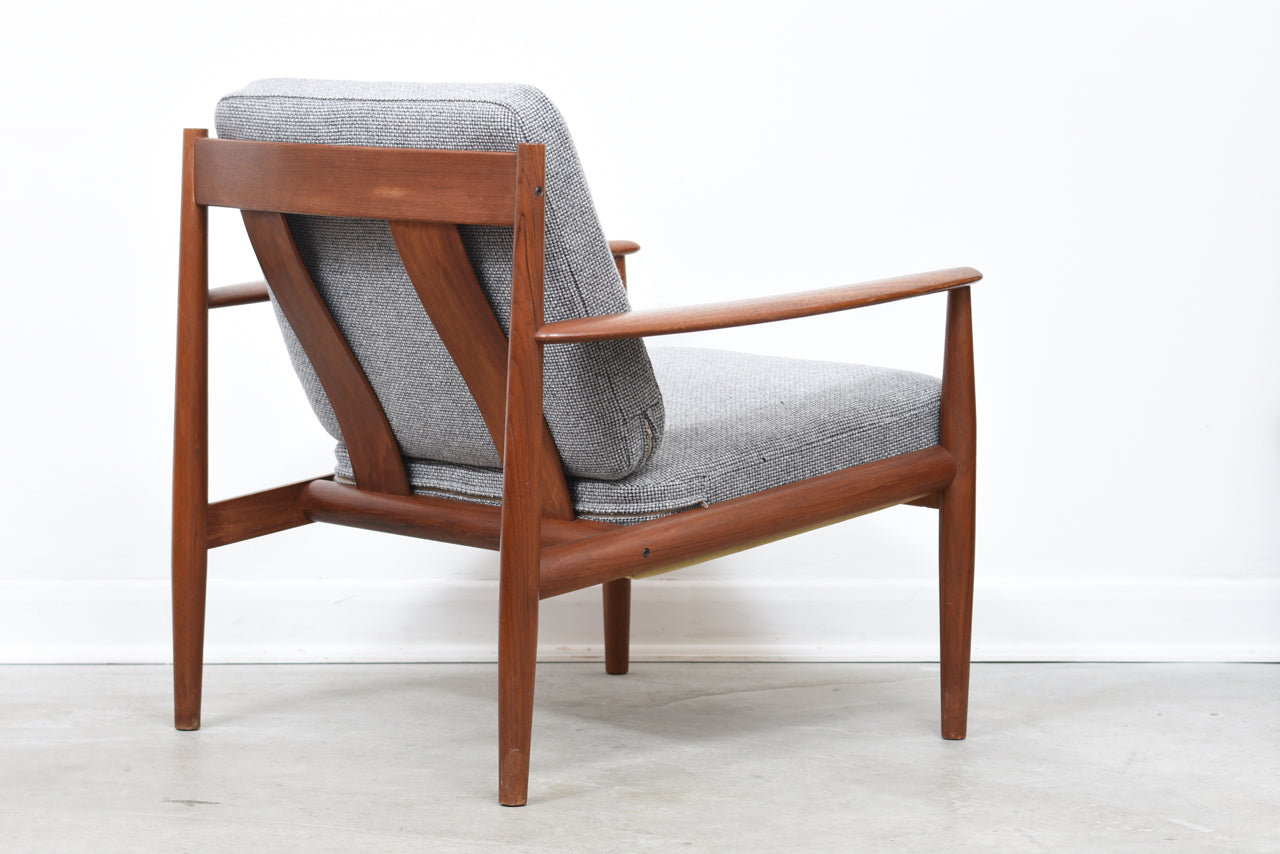 Teak lounge chair by Grete Jalk with new upholstery