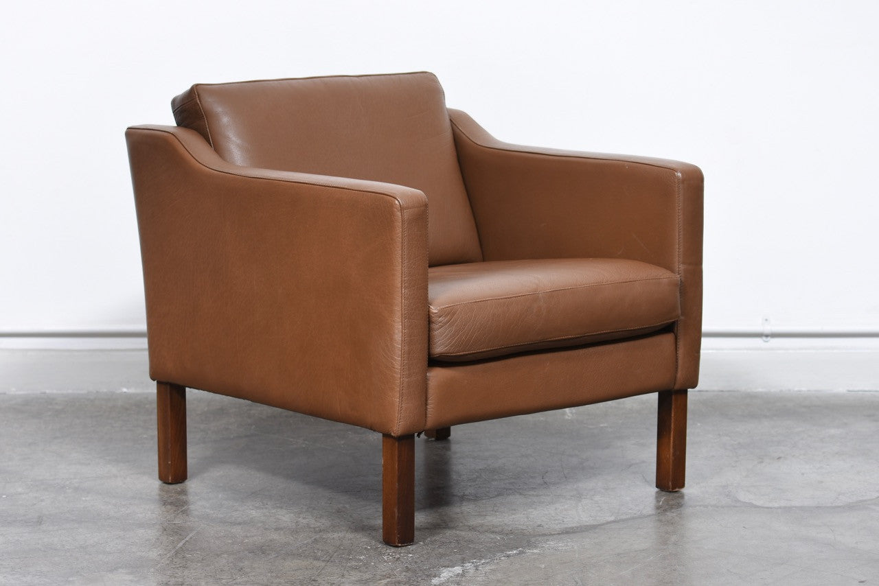 Vintage Danish leather club chair