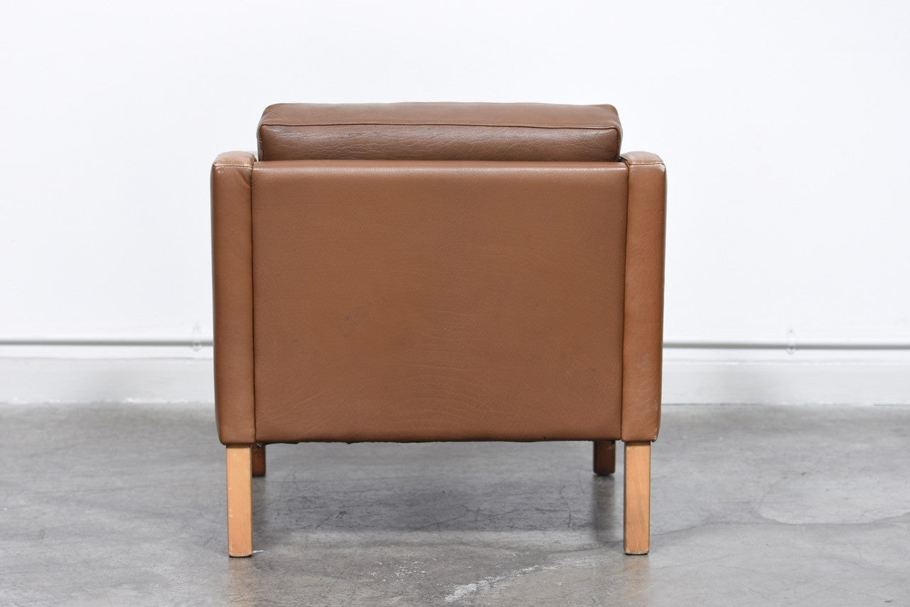 Vintage Danish leather club chair