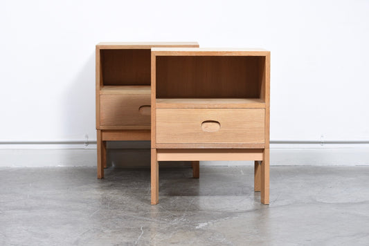 Pair of 1970s Danish oak bedside tables