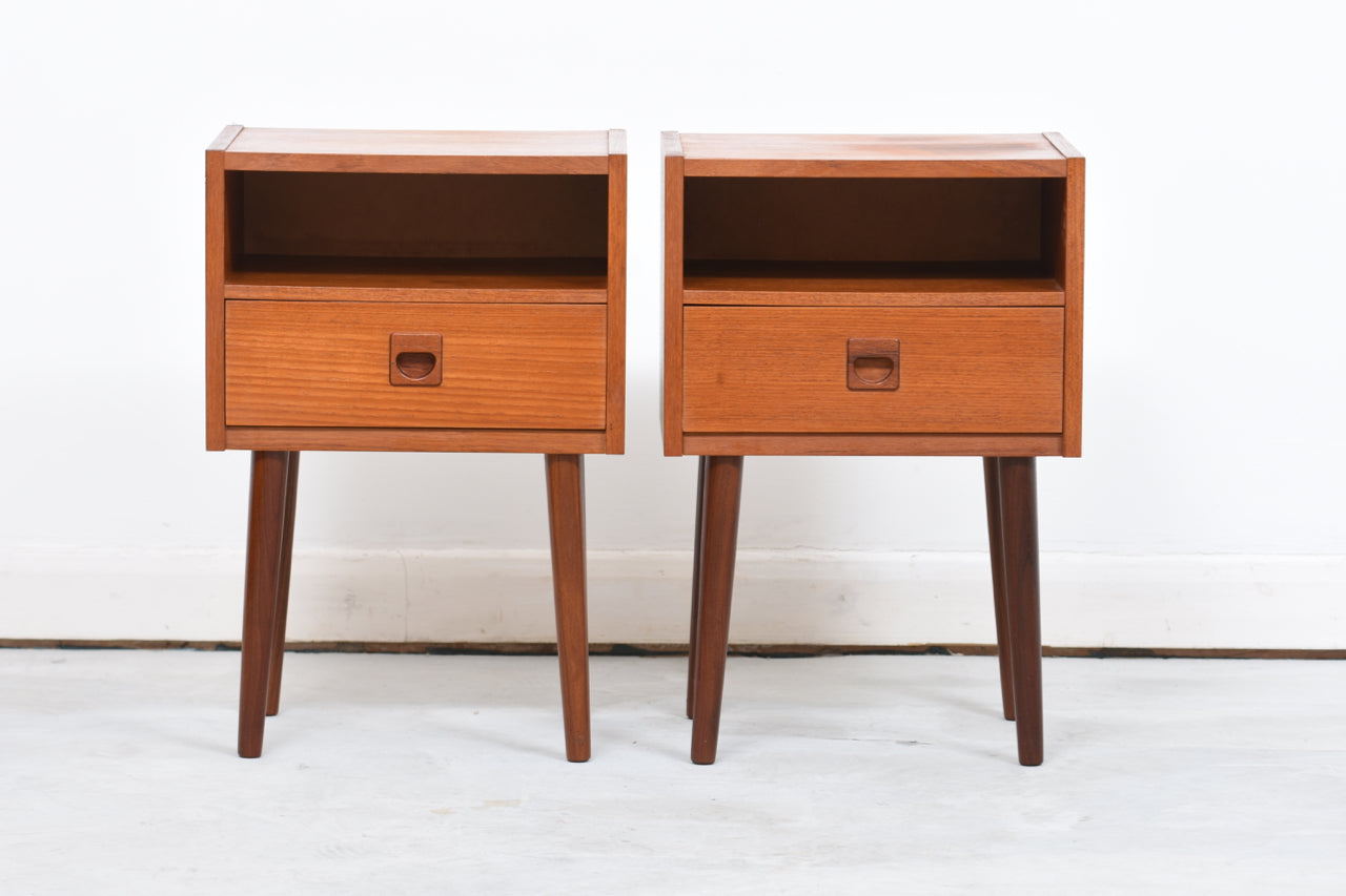 Pair of 1960s teak bedside tables