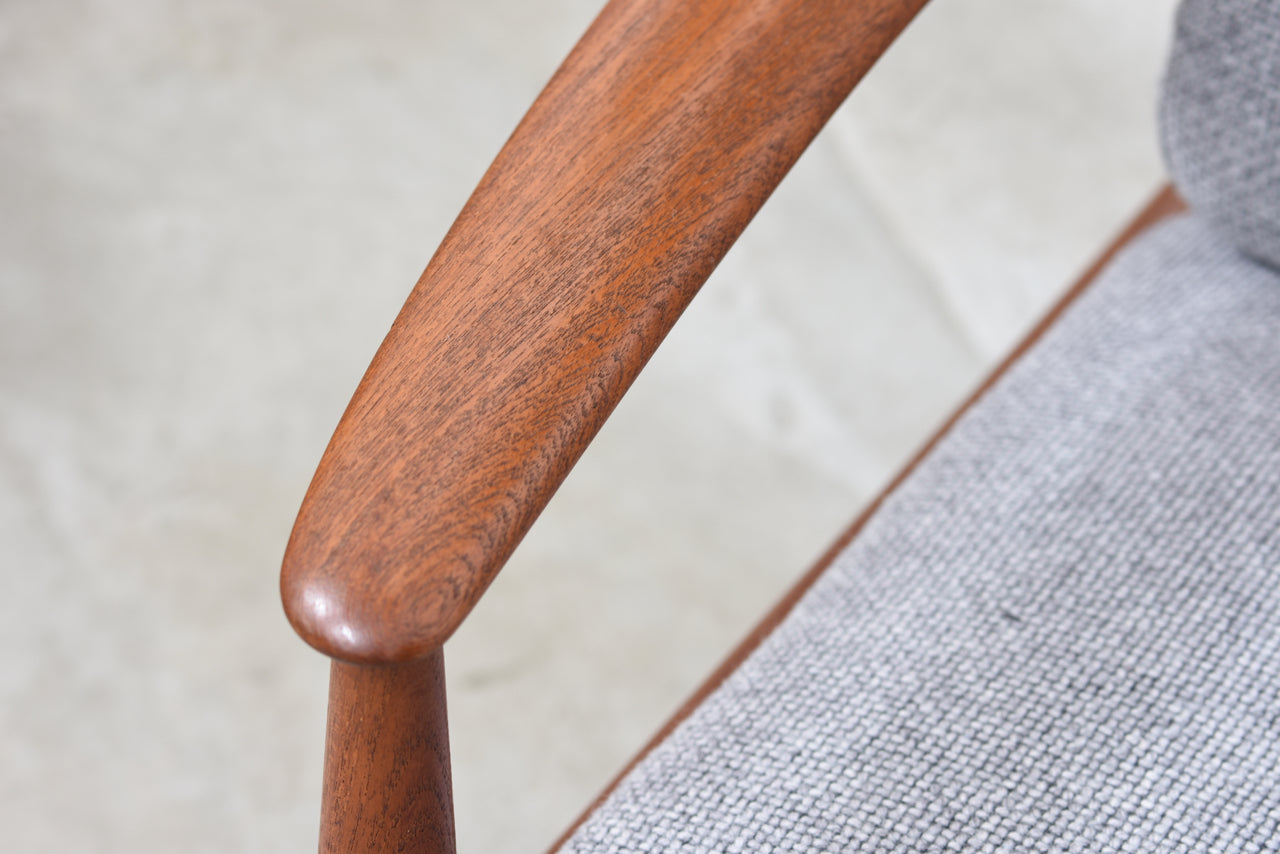 Teak lounge chair by Grete Jalk with new upholstery