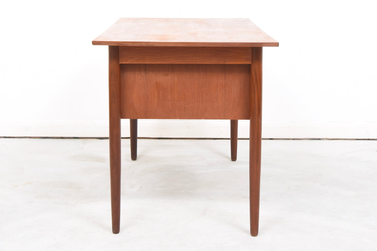 Teak desk with sliding pedestal