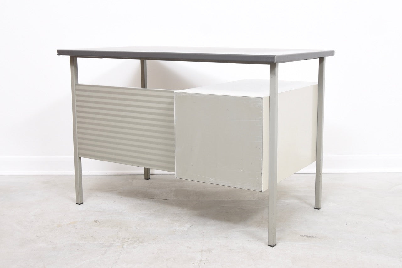 Single pedestal steel desk by A.R. Cordemeijer