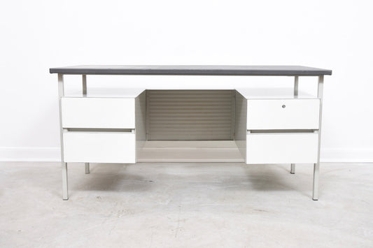 Twin pedestal steel desk by A.R. Cordemeijer